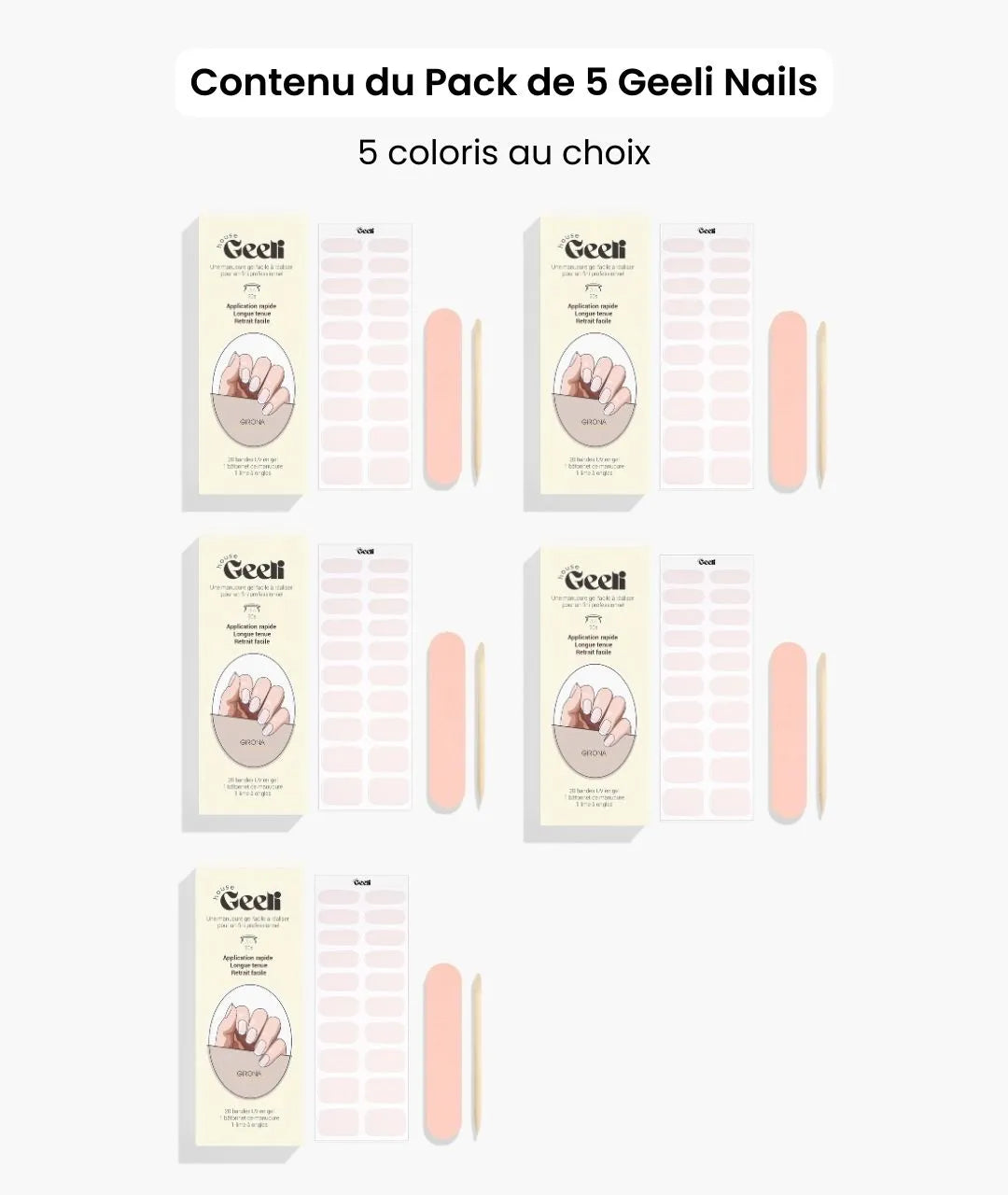 Pack de 5 Geeli Nails