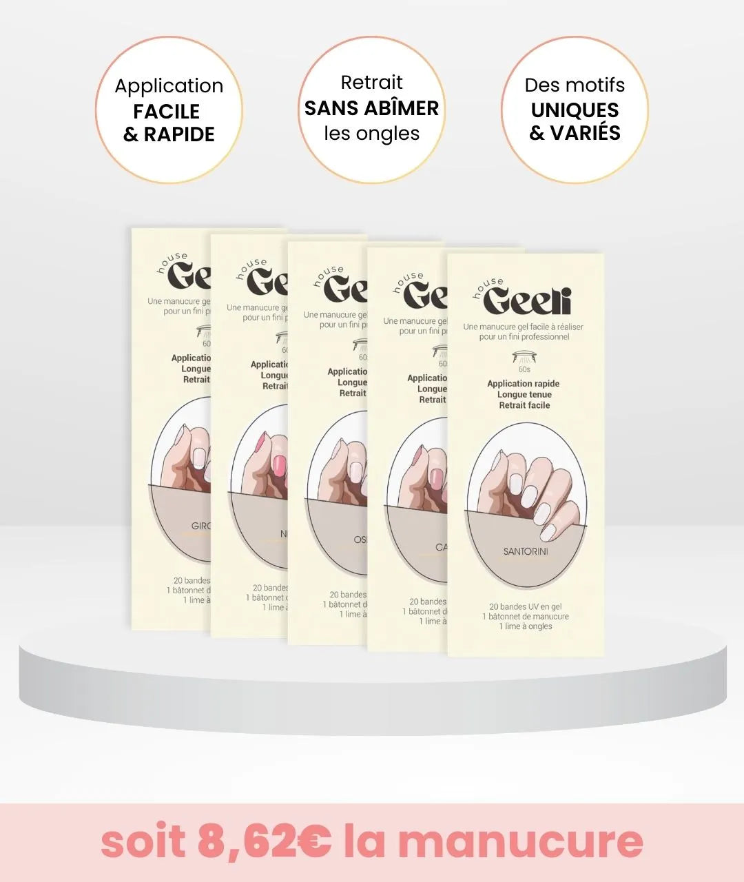 Pack de 5 Geeli Nails