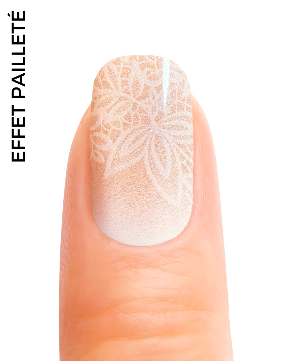 Stickers ongles en gel Osiano Geeli House nude transparent motif floral pailleté élégant