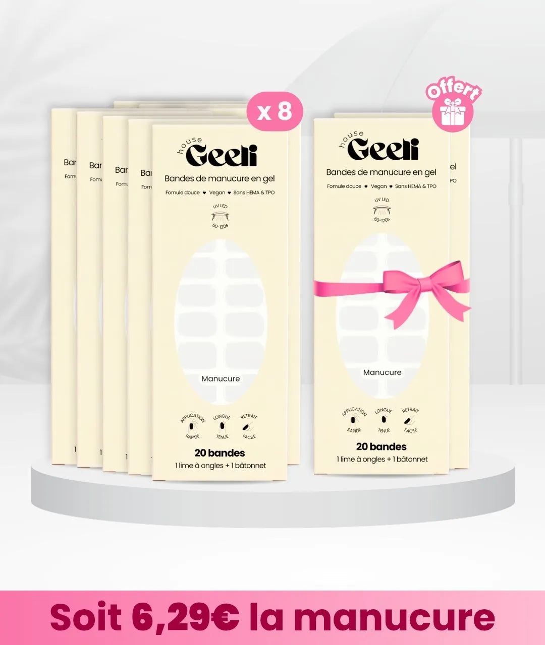 Pack Soldes de 8 + 2 Geeli Nails