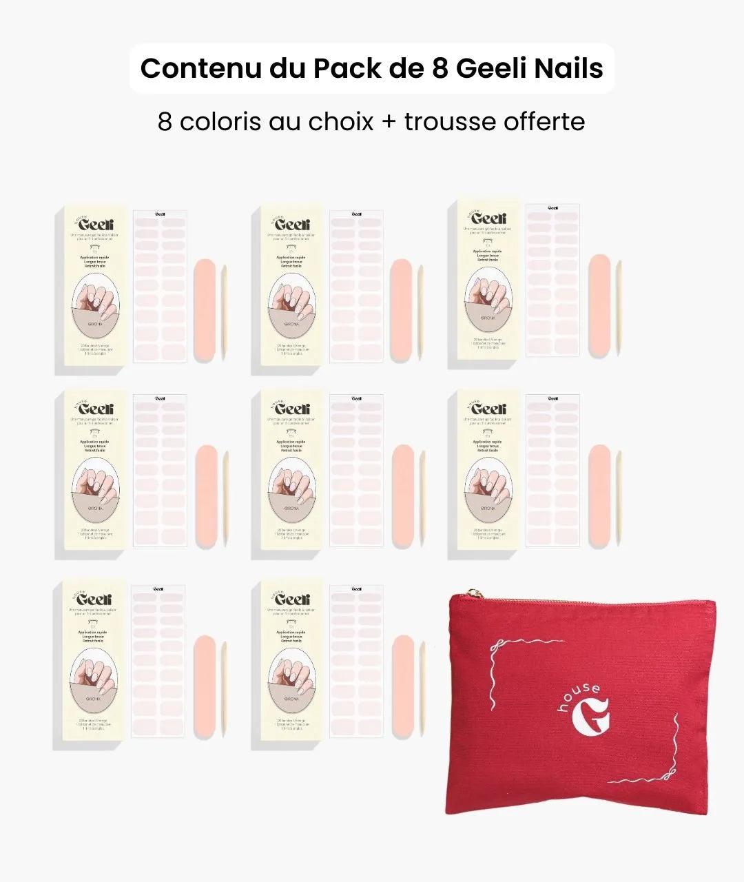 Pack de 8 Geeli Nails