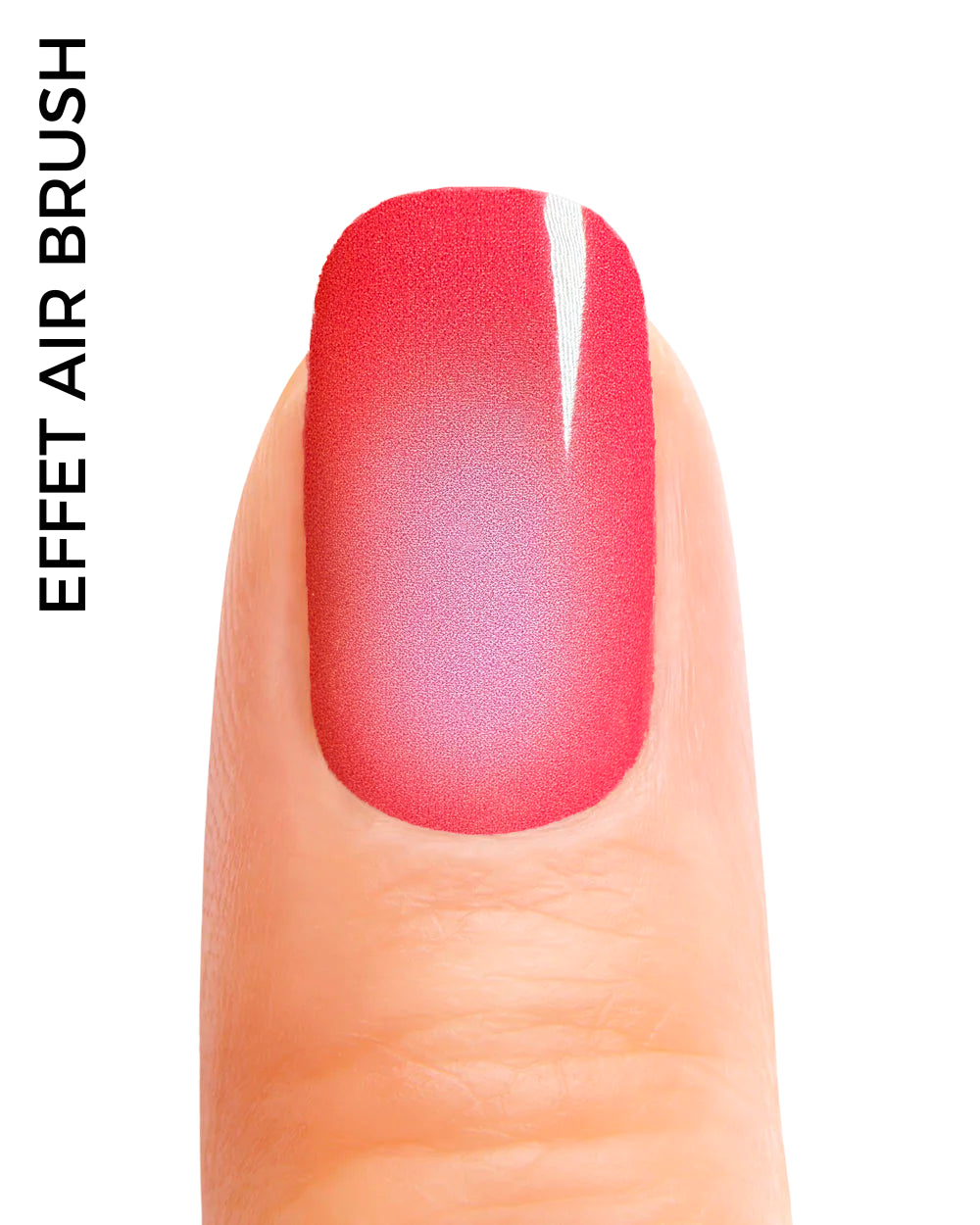 Stickers ongles en gel Ravela Geeli House, rouge fuchsia dégradé blanc effet airbrush