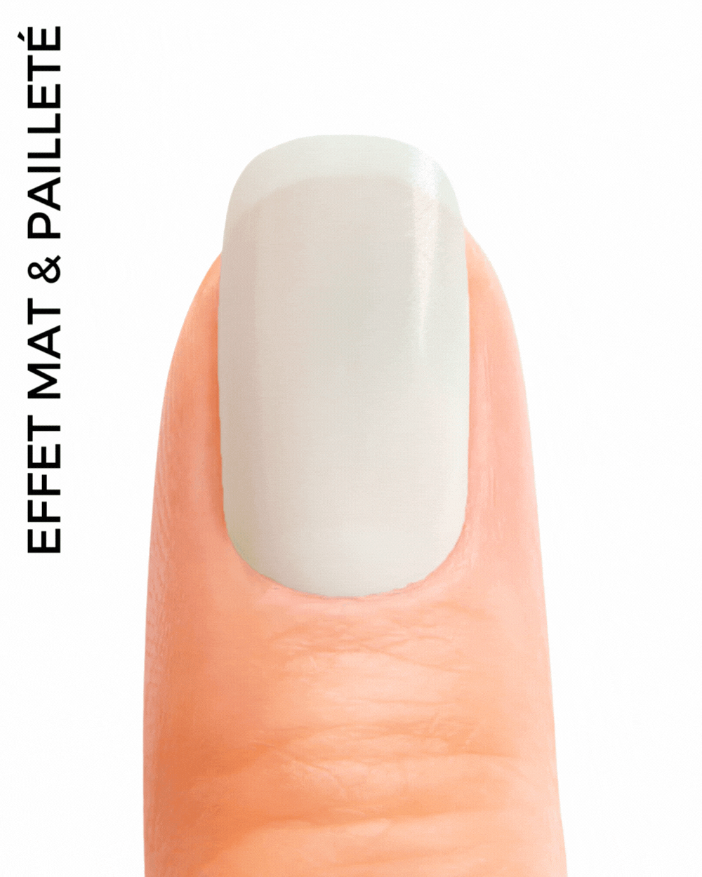 Stickers ongles en gel Serflora Geeli House avec beige mat, blanc et paillettes grises
