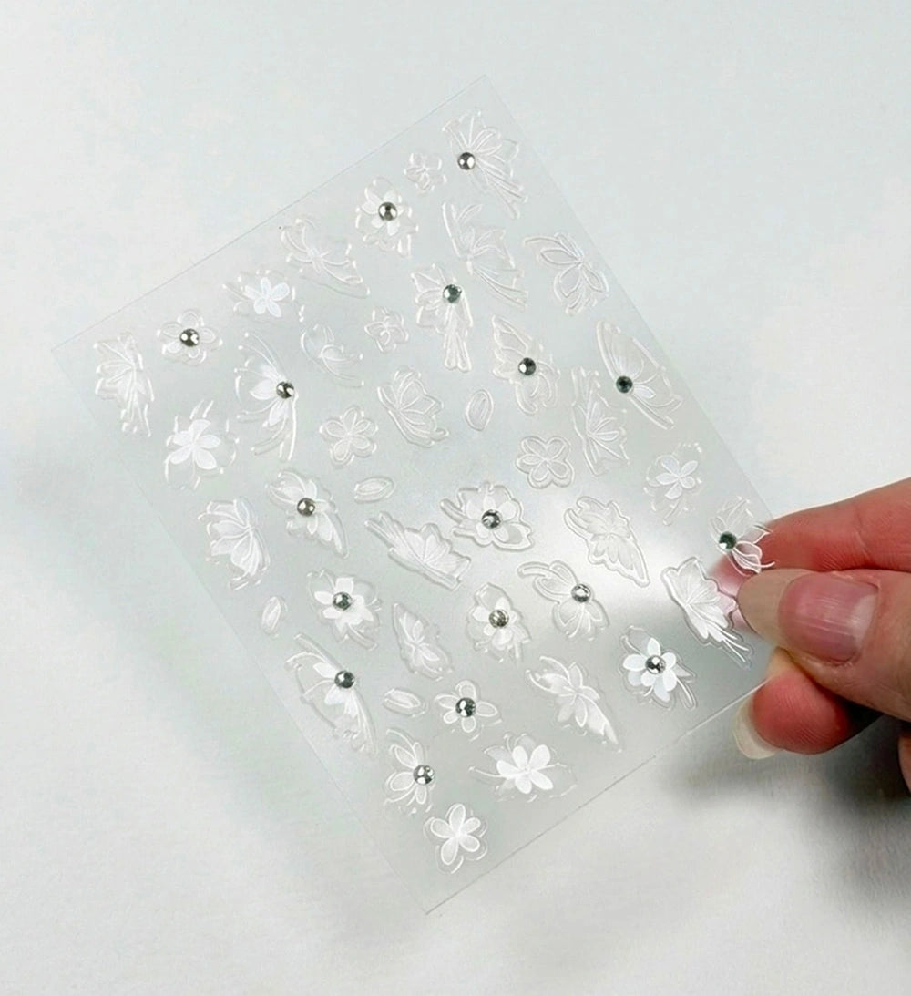 Stickers décoratifs fleurs et strass