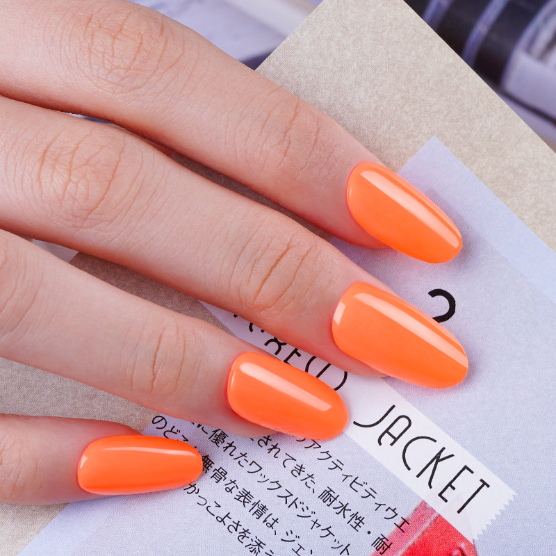 Stickers ongle gel orange fluo brillant