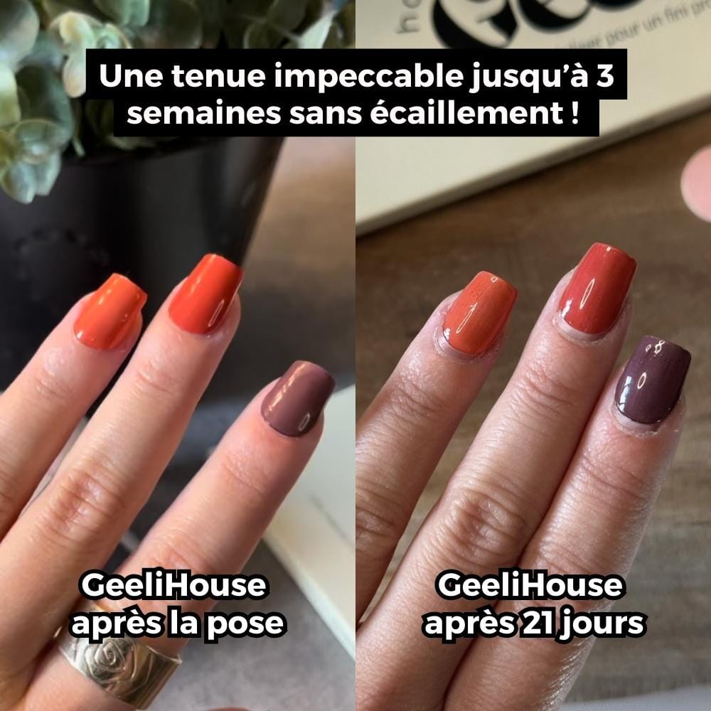 Résultat manucure Geelihouse avant / après 21 jours