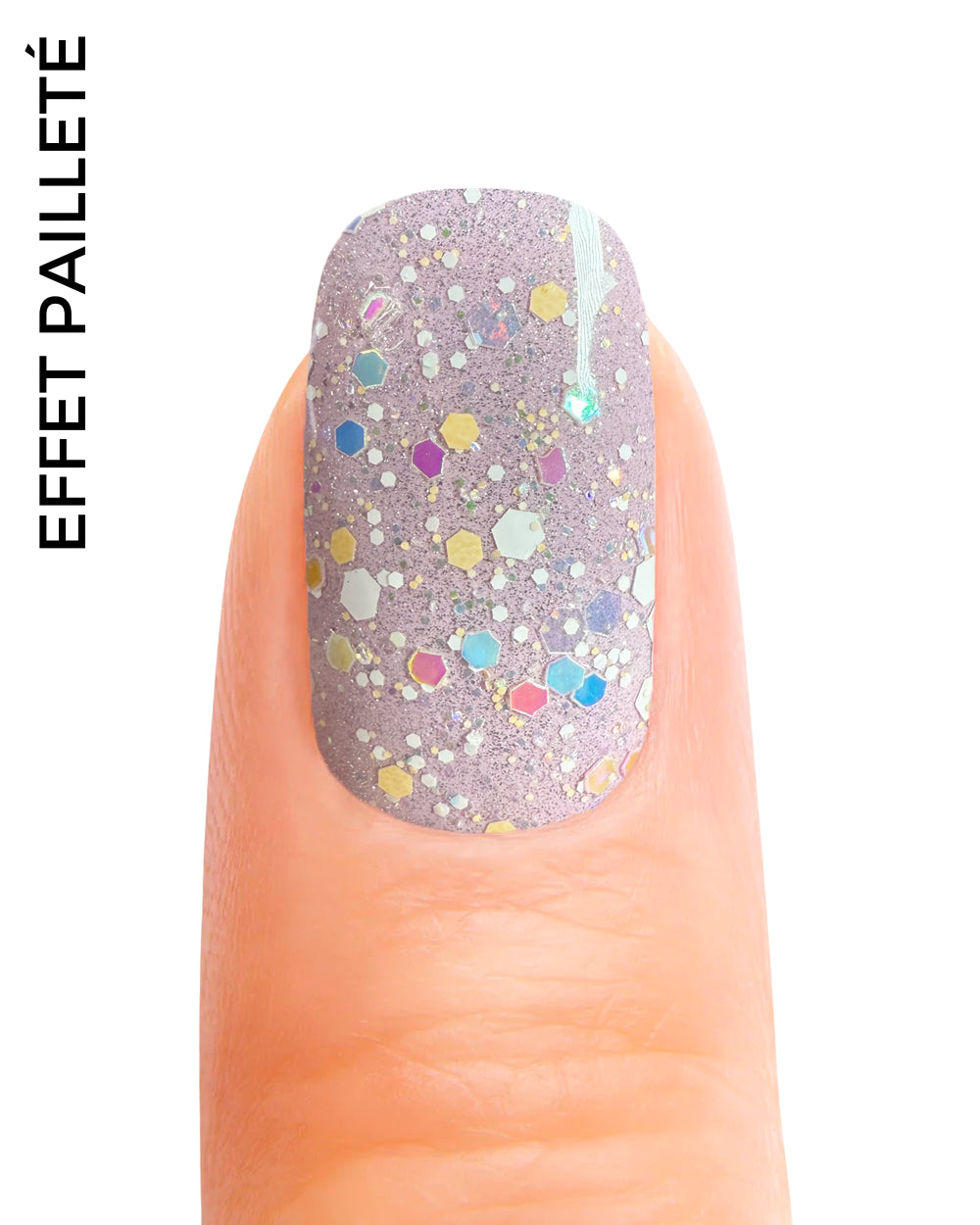 Stickers ongles en gel Clireva Geeli House avec base rose et paillettes phosphorescentes