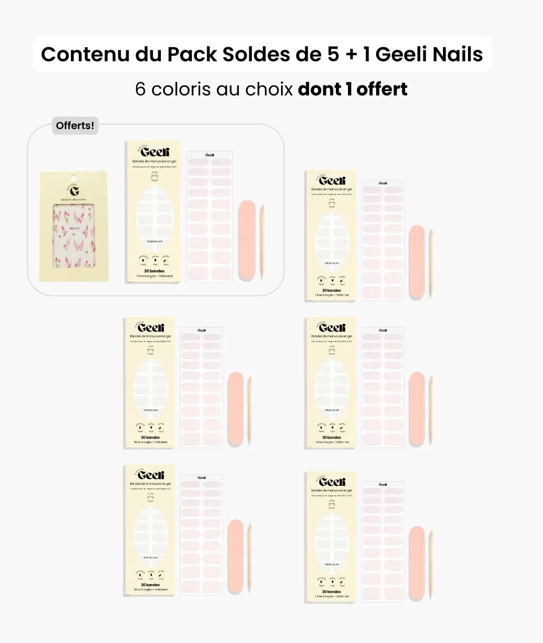 Pack Soldes de 5 + 1 + Stickers décoratif offert