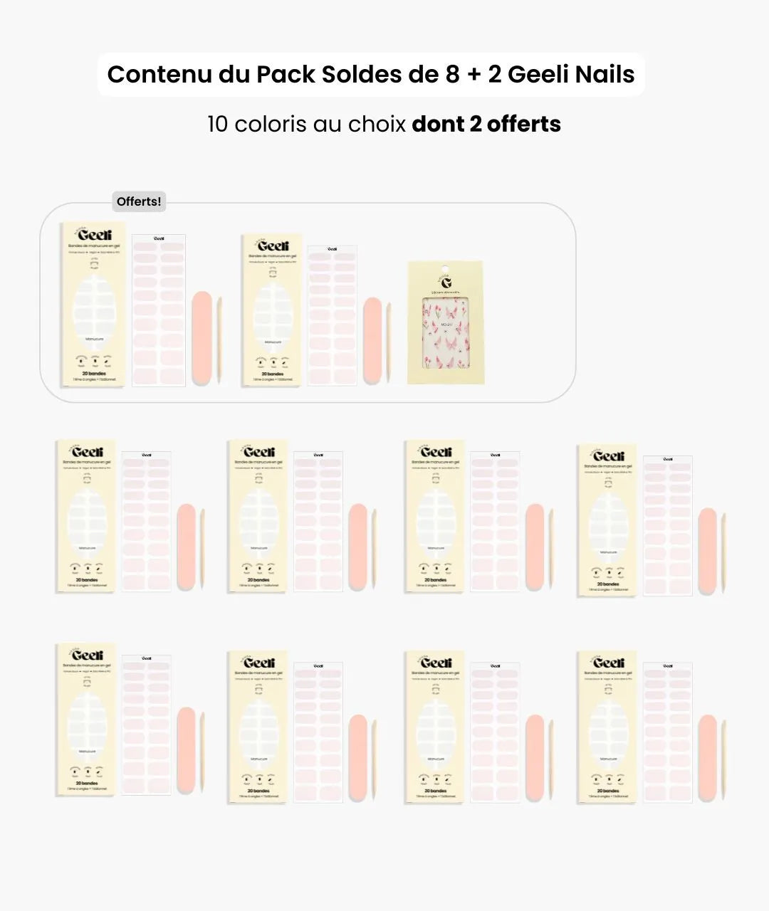 Pack Soldes de 8 + 2 + Stickers décoratif offert