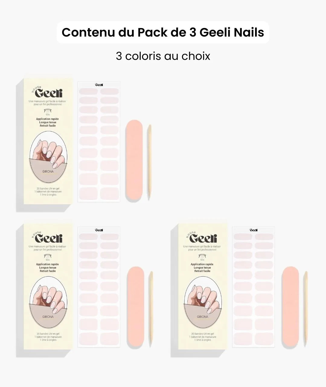 Pack de 3 Geeli Nails
