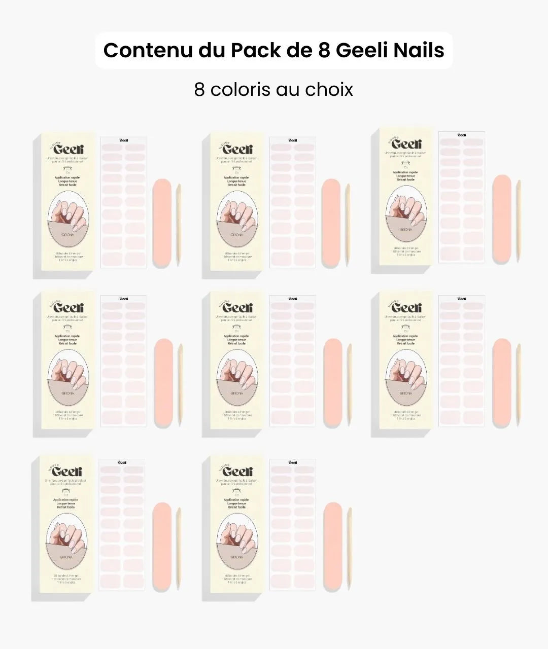 Pack de 8 Geeli Nails