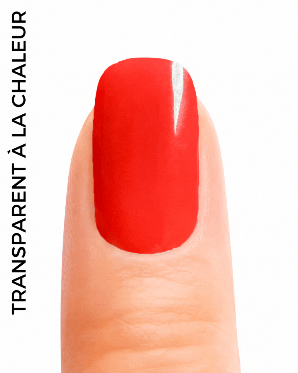 Stickers ongles en gel Nureza Geeli House rouge thermoréactif qui devient transparent au contact de la chaleur.