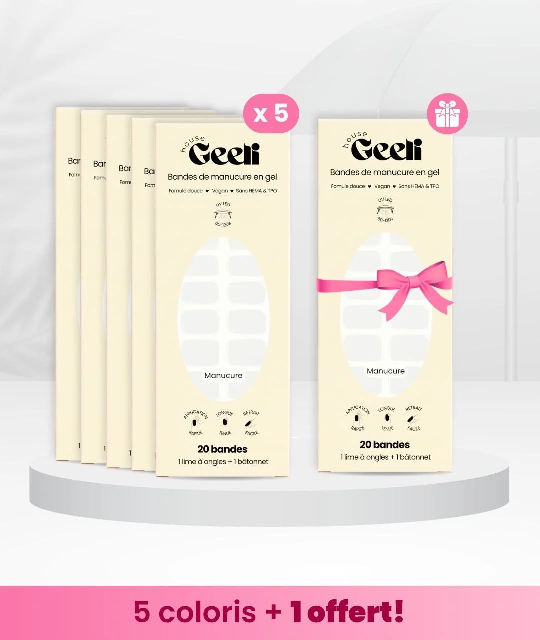 Pack Soldes de 5 + 1 Geeli Nails