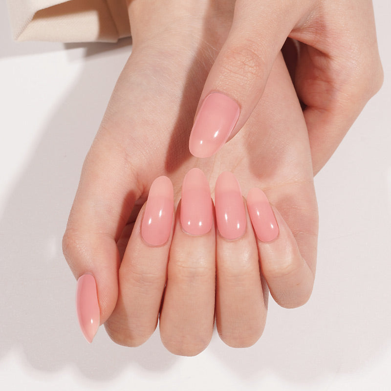 Stickers ongles en gel Nalya vieux rose naturel légèrement transparent