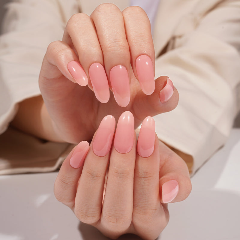 Stickers ongles en gel Nalya vieux rose naturel légèrement transparent